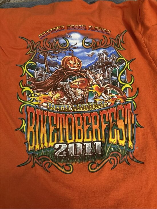 Gildan Other - Biketoberfest Daytona Beach 2011 Orange Pit To Pit 22”; Shoulder To Hem 28”